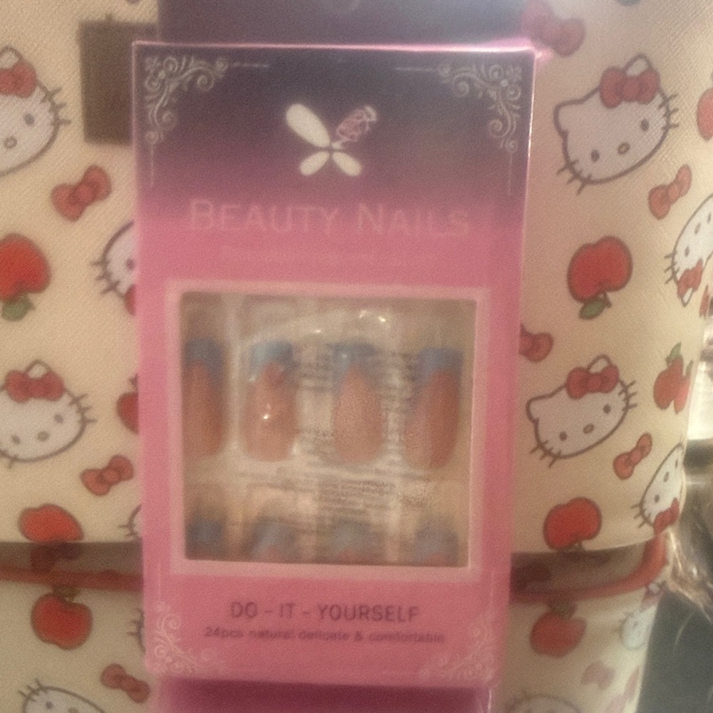 Do-It-Yourself Blue French Tip Press-On Nails